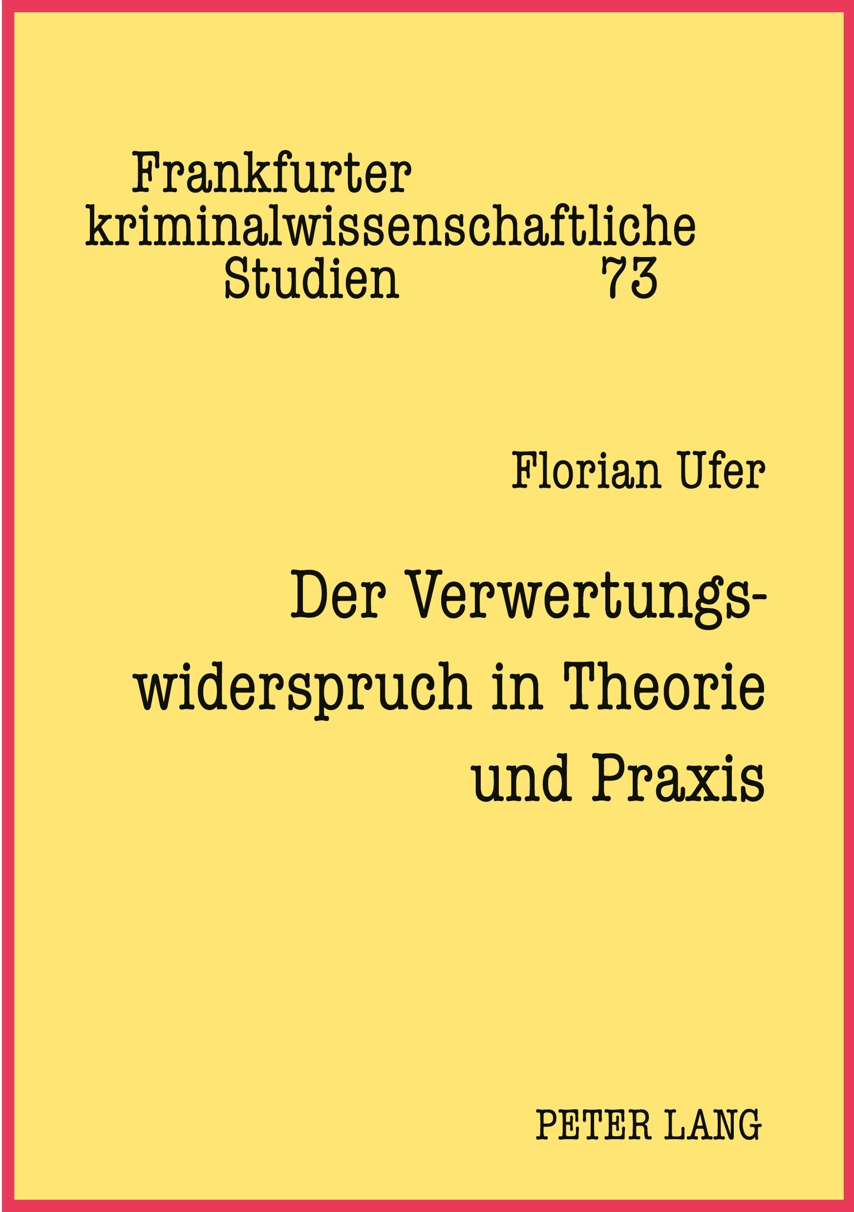 Vorderes Coverbild Der Verwertungswiderspruch in Theorie und Praxis