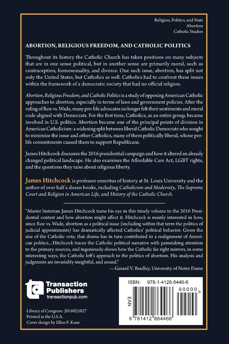 Rückseitencover Abortion, Religious Freedom, and Catholic Politics