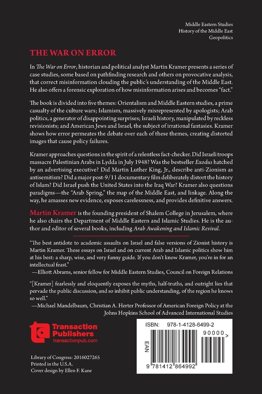 Rückseitencover The War on Error