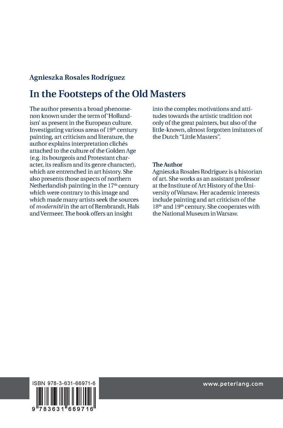 Rückseitencover In the Footsteps of the Old Masters