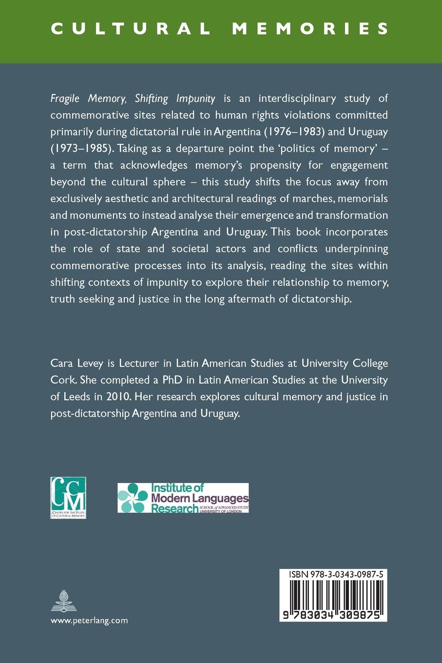 Rückseitencover Fragile Memory, Shifting Impunity