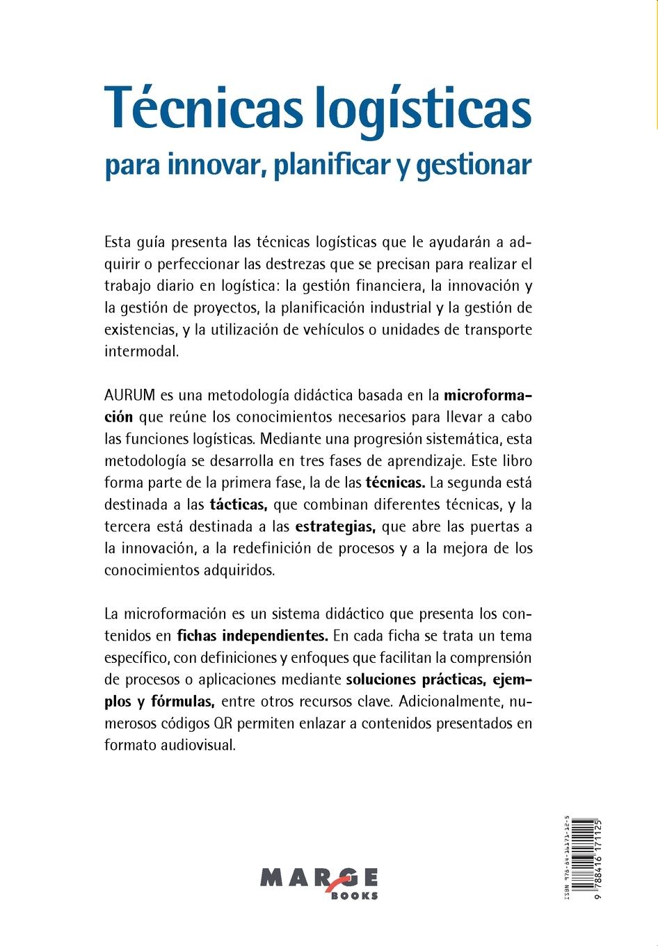 Rückseitencover Técnicas logísticas para innovar, planificar y gestionar