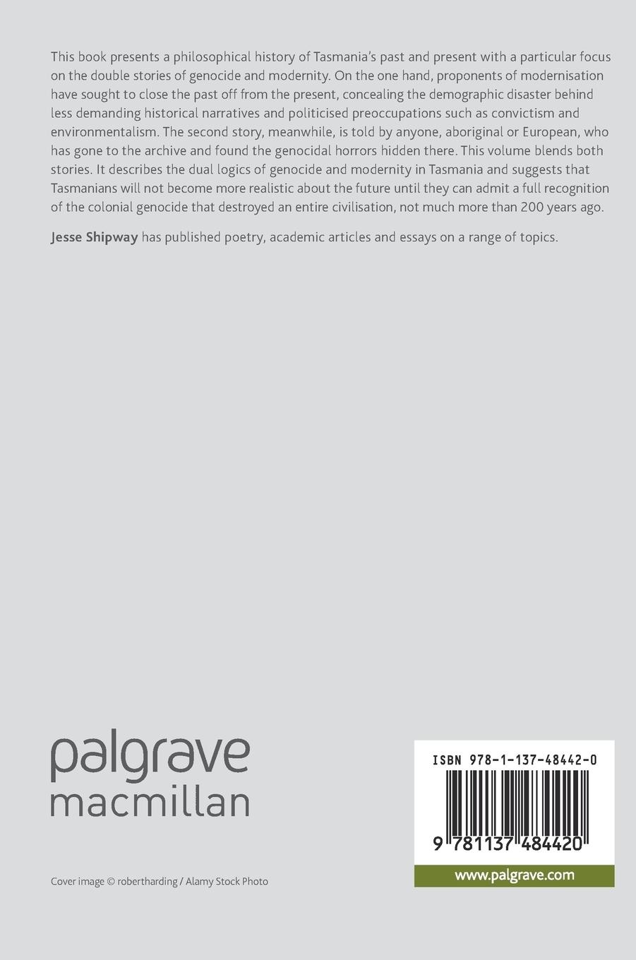 Rückseitencover The Memory of Genocide in Tasmania, 1803-2013