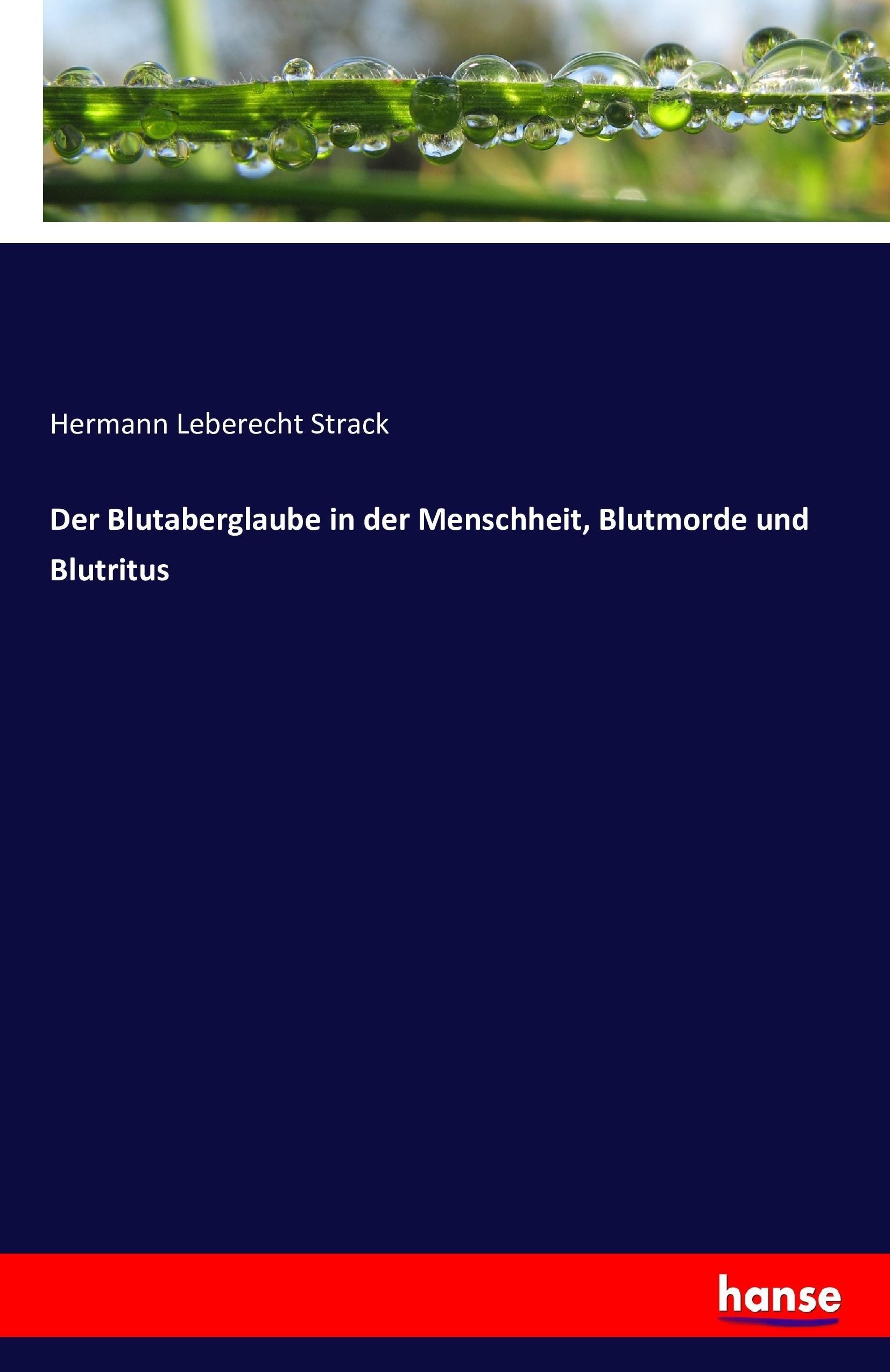 Vorderes Coverbild Der Blutaberglaube in der Menschheit, Blutmorde und Blutritus