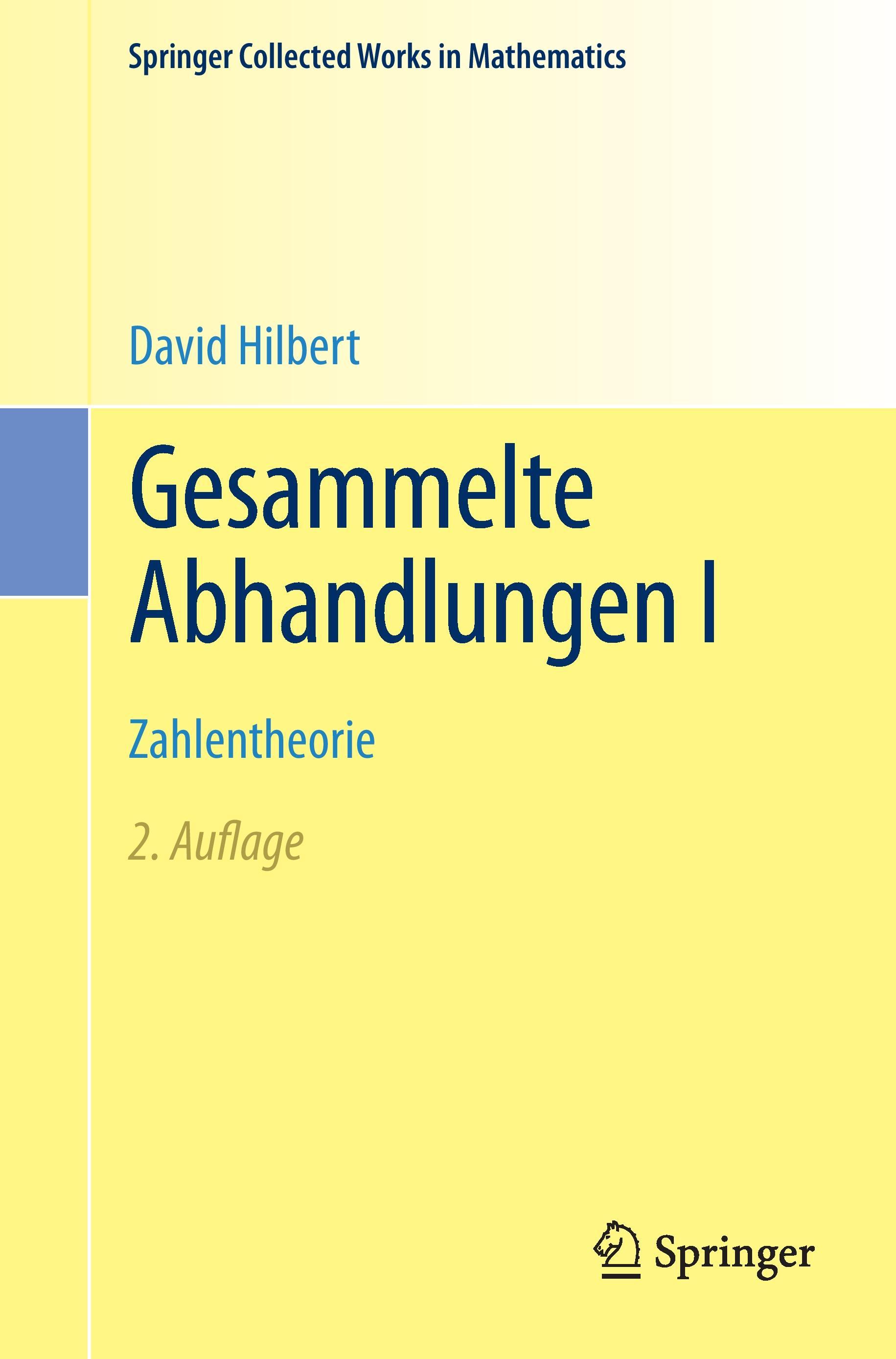 Vorderes Coverbild Gesammelte Abhandlungen I