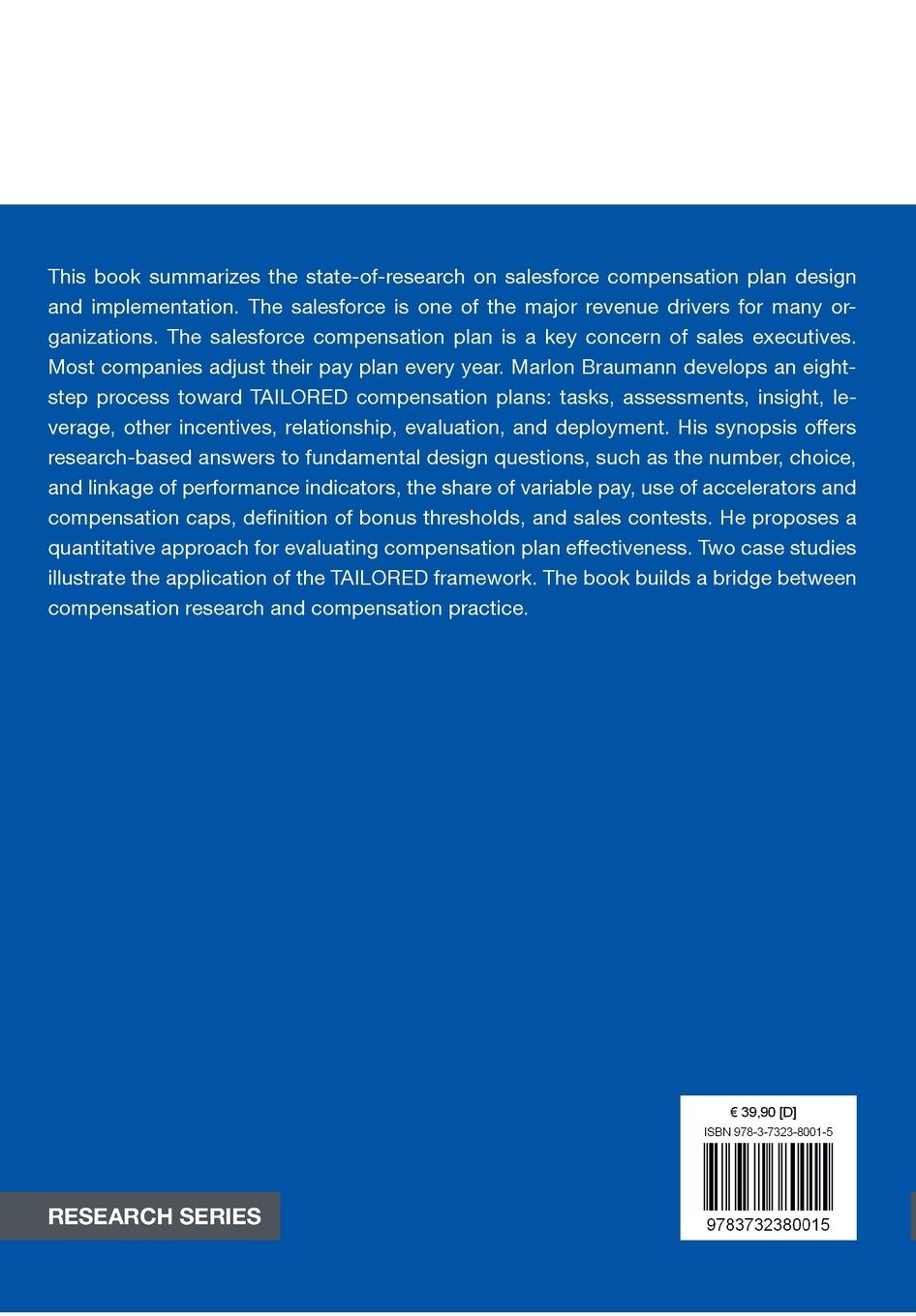 Rückseitencover Conceptual Foundations and Case Studies of Salesforce Compensation Plans