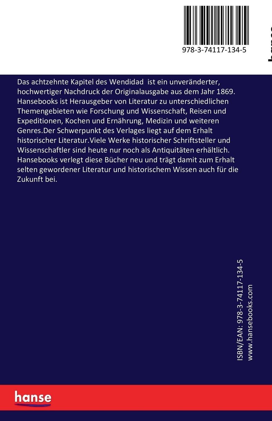 Rückseitencover Das achtzehnte Kapitel des Wendidad