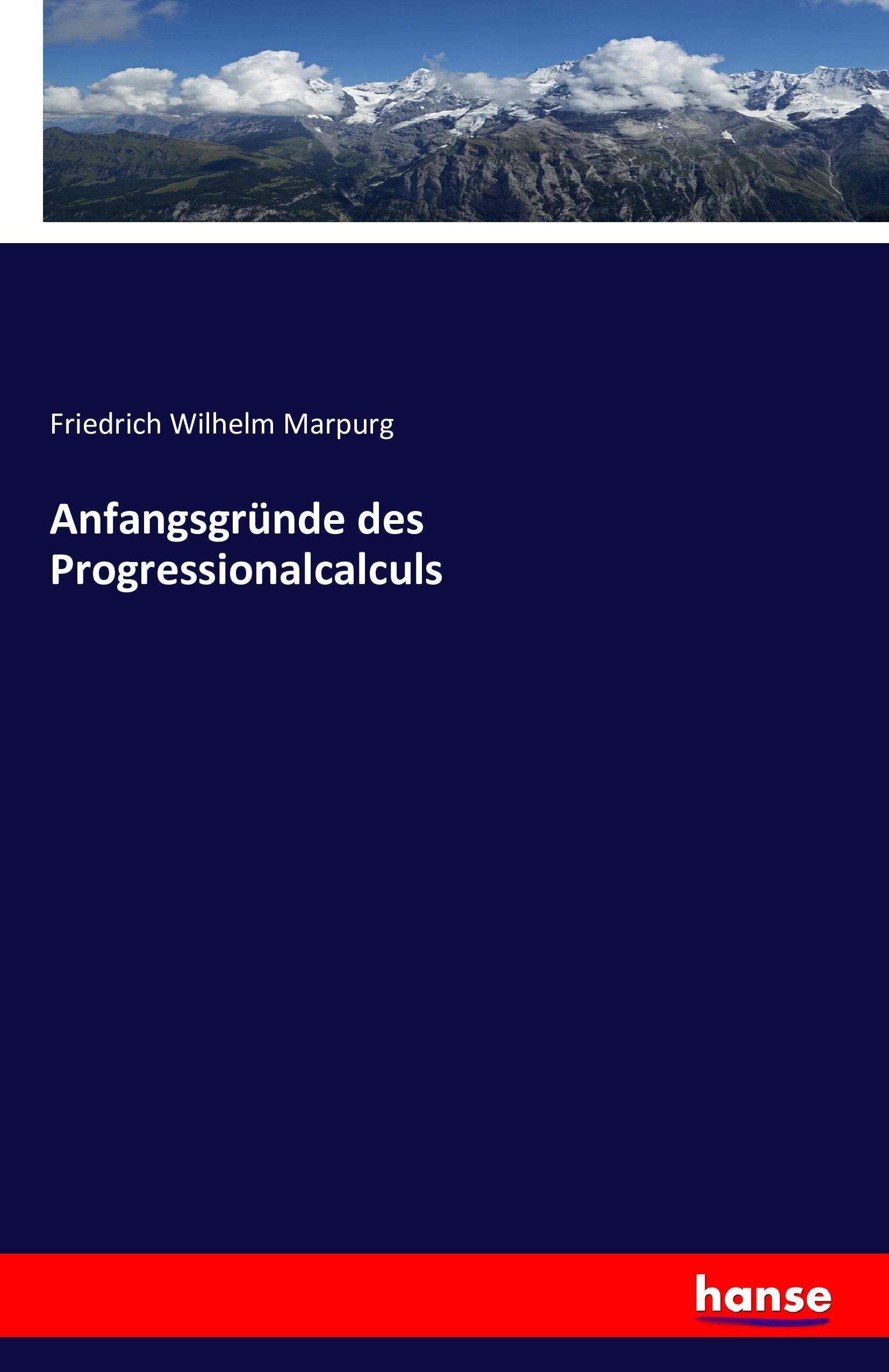 Vorderes Coverbild Anfangsgründe des Progressionalcalculs