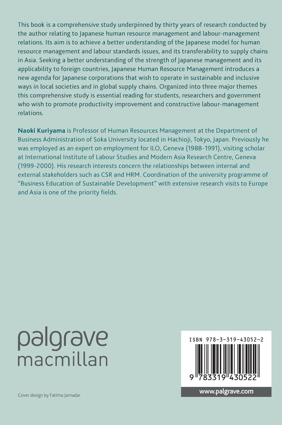 Rückseitencover Japanese Human Resource Management