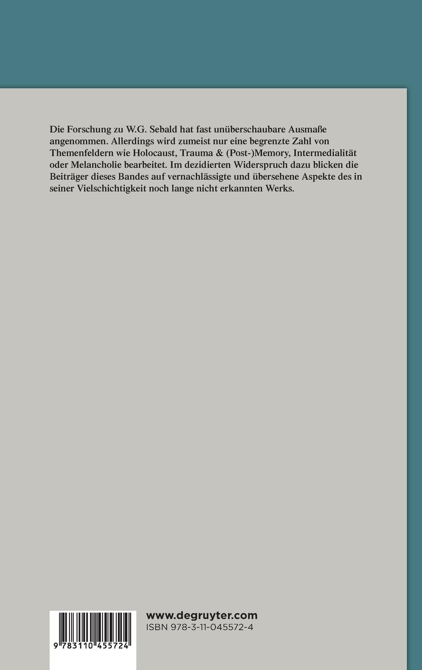 Rückseitencover Über W.G. Sebald