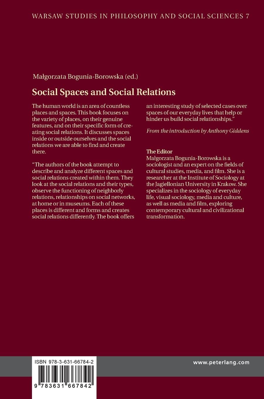 Rückseitencover Social Spaces and Social Relations