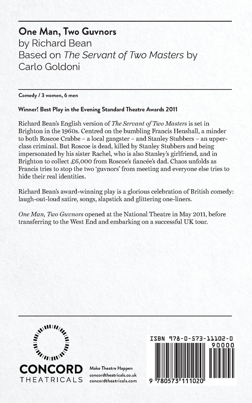 Rückseitencover One Man, Two Guvnors