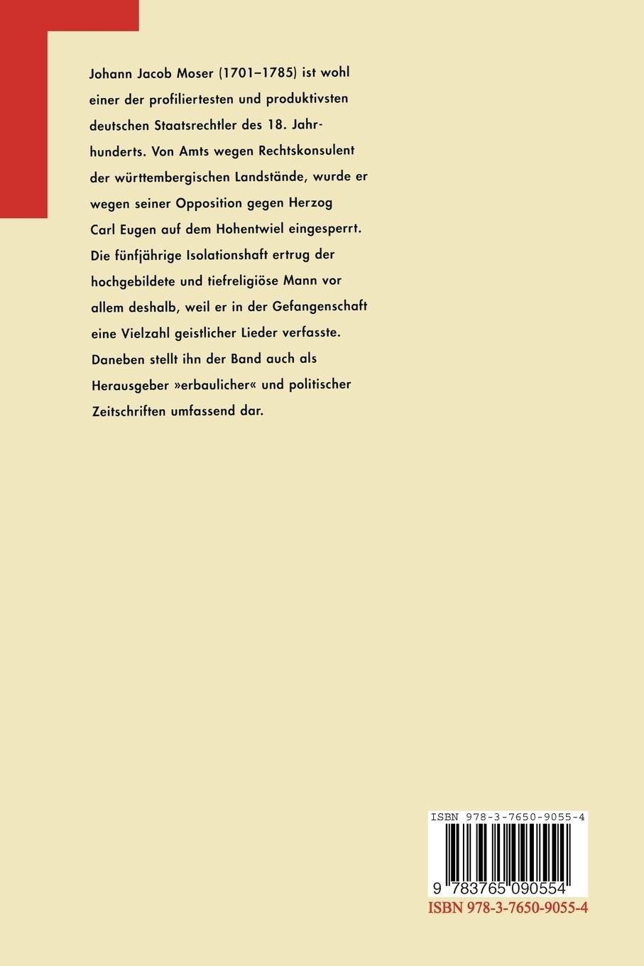Rückseitencover Johann Jacob Moser