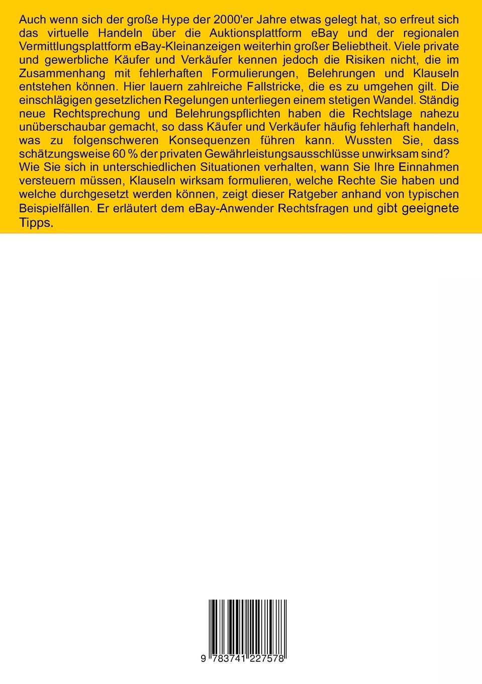 Rückseitencover eBay-Recht