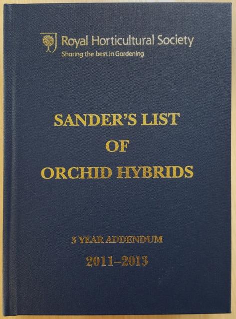 Vorderes Coverbild Sander's List of Orchid Hybrids 3 Year Addendum 2011-2013