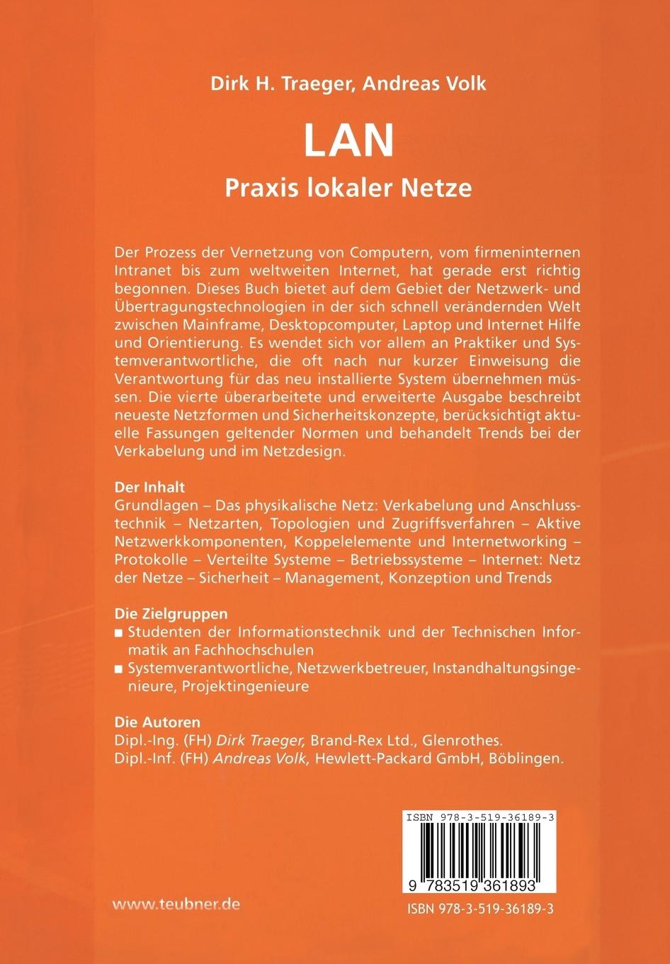 Rückseitencover LAN Praxis lokaler Netze