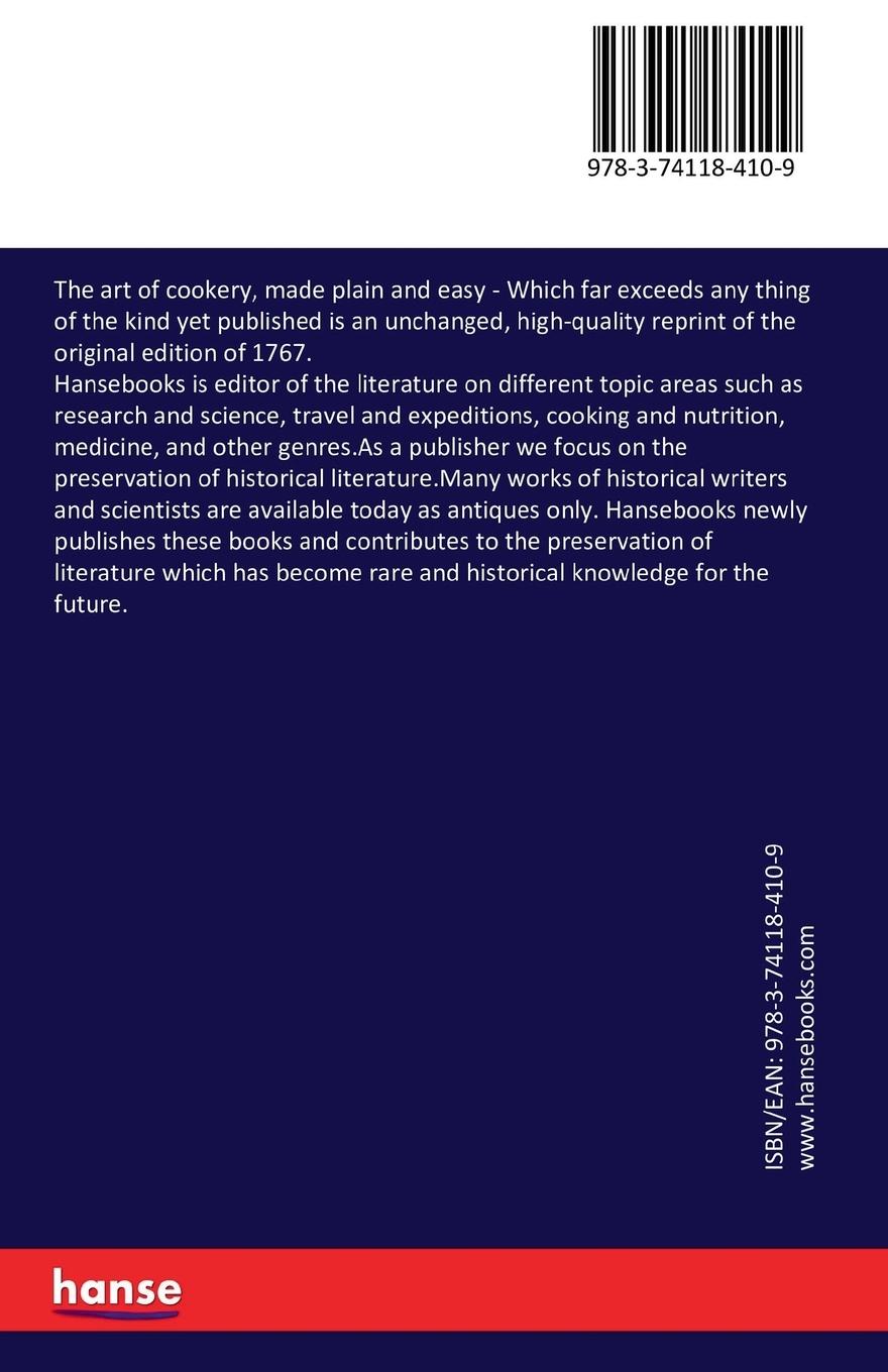 Rückseitencover The art of cookery, made plain and easy