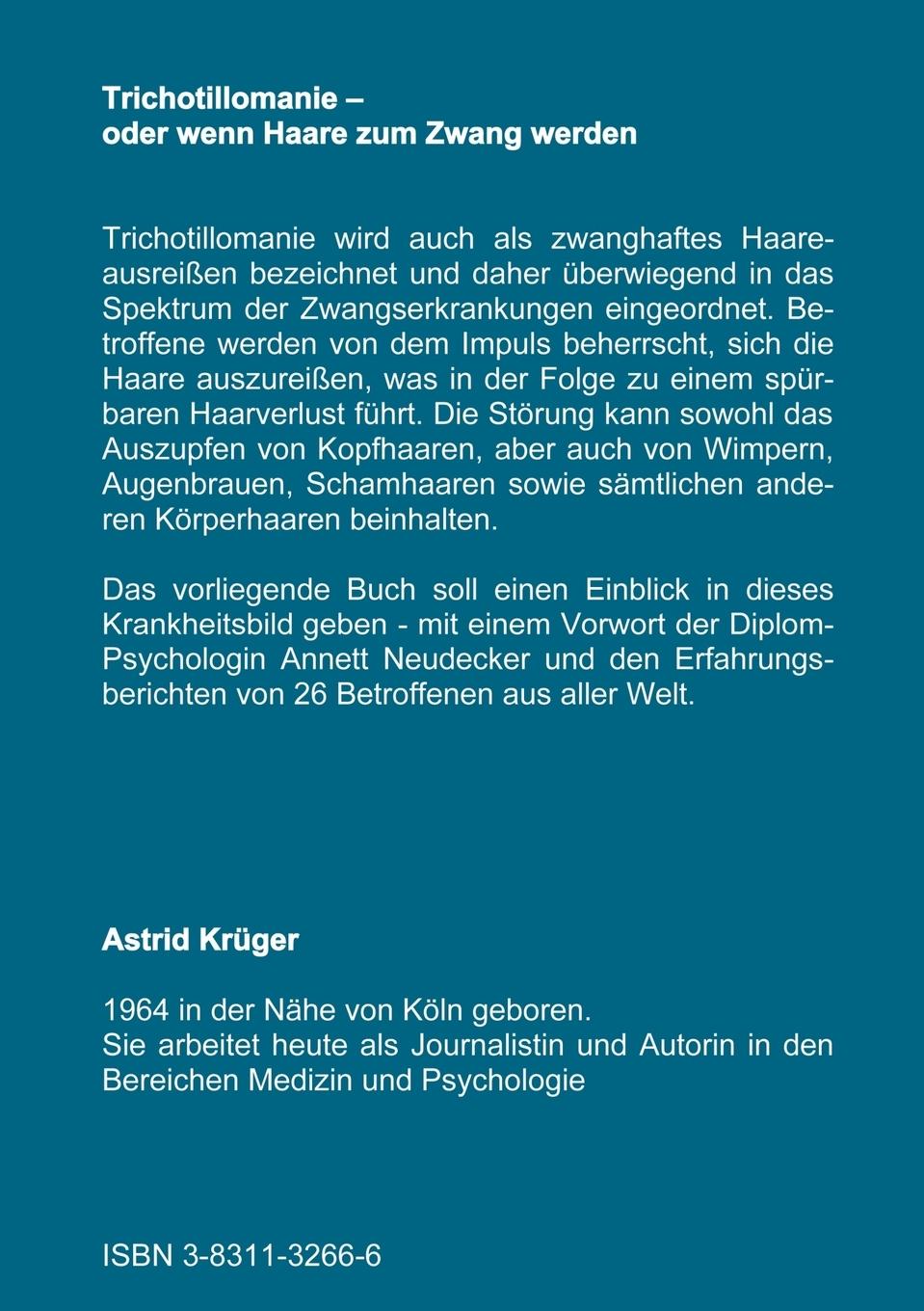 Rückseitencover Trichotillomanie oder wenn Haare zum Zwang werden