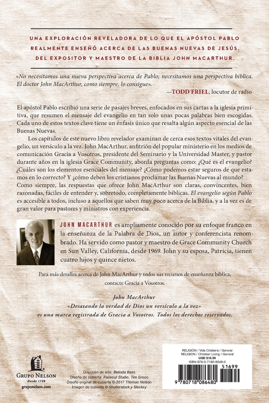 Rückseitencover El Evangelio Según Pablo