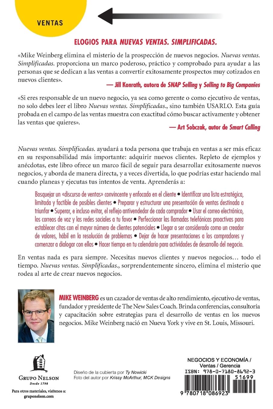Rückseitencover Nuevas ventas. Simplificadas.
