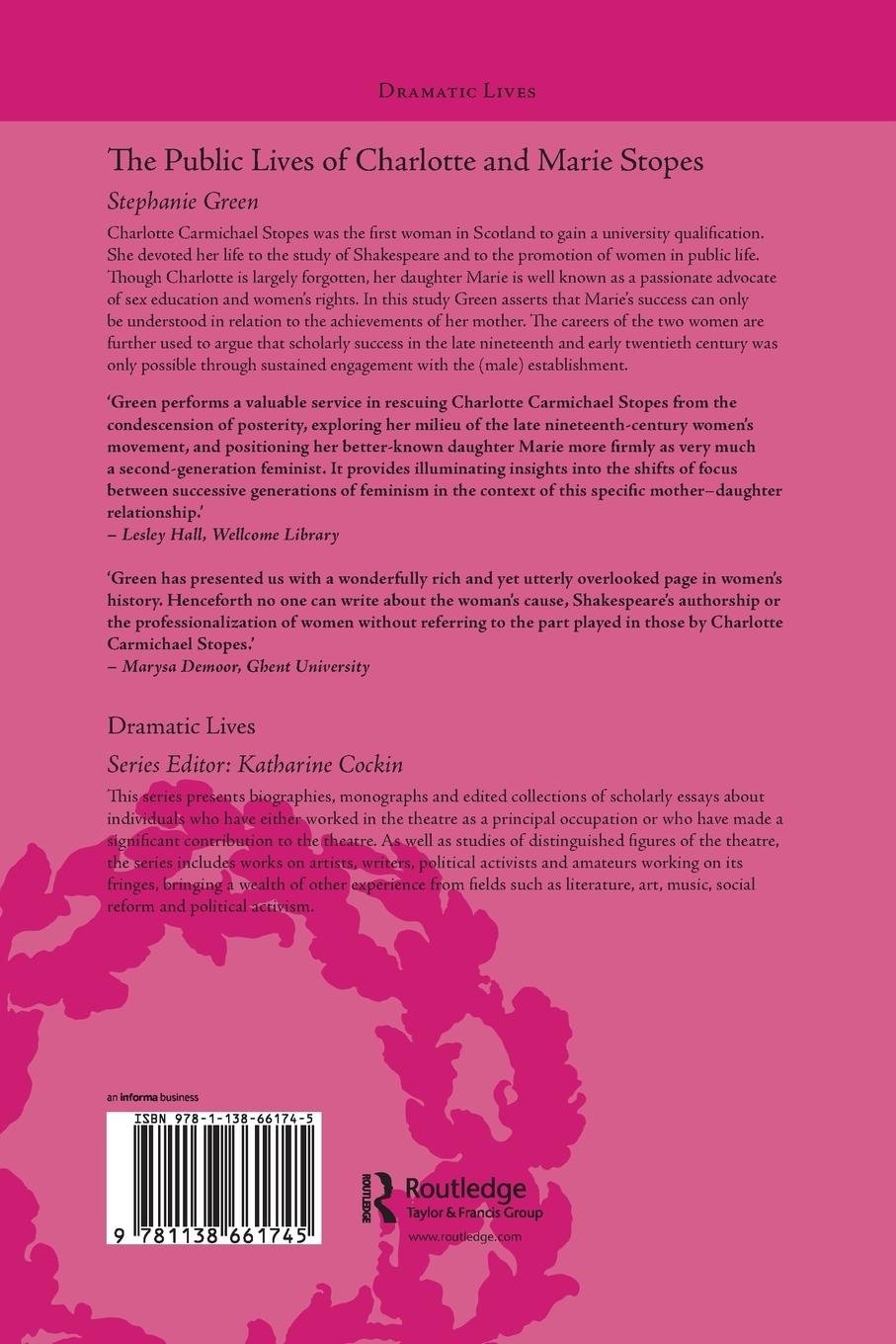 Rückseitencover The Public Lives of Charlotte and Marie Stopes