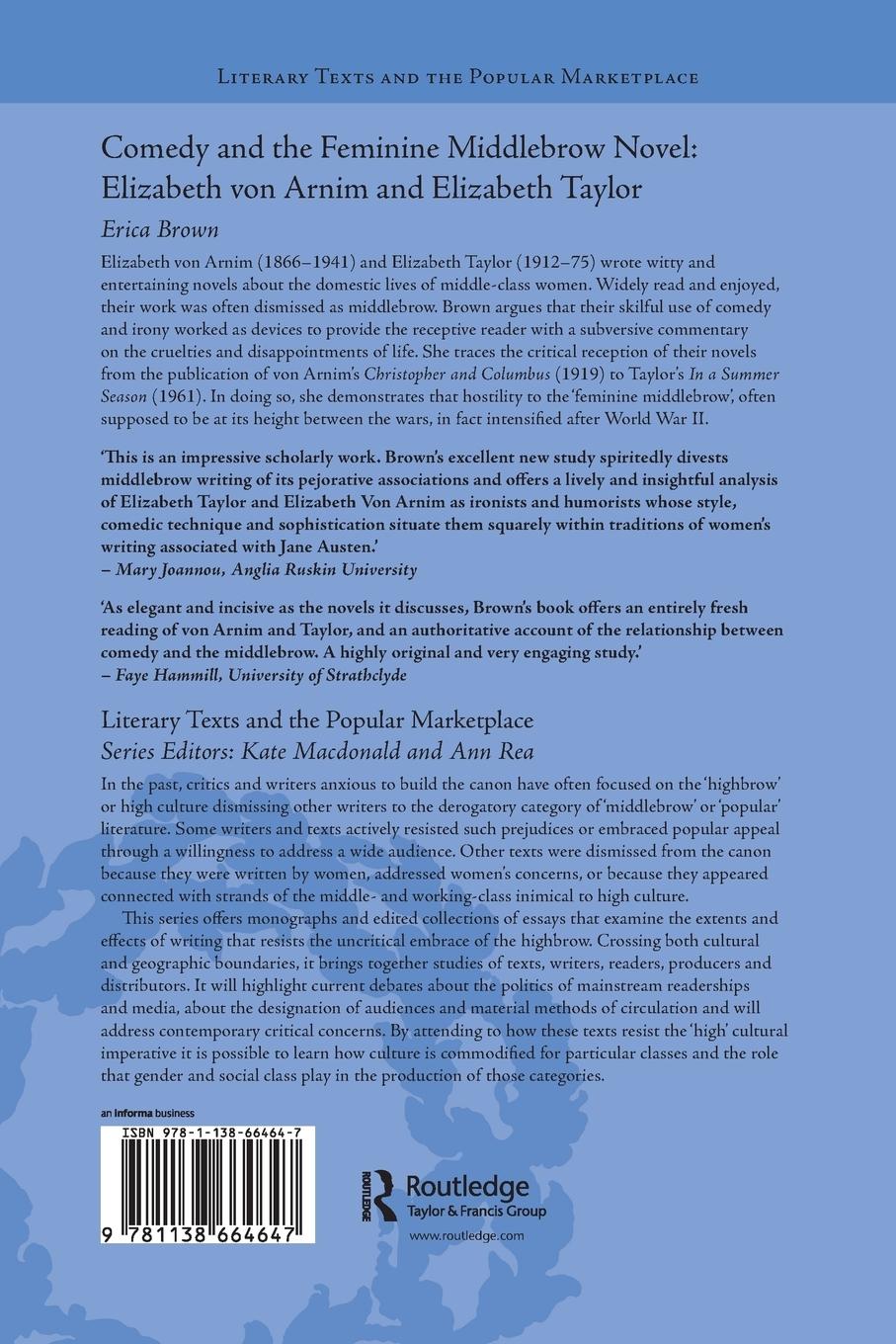 Rückseitencover Comedy and the Feminine Middlebrow Novel