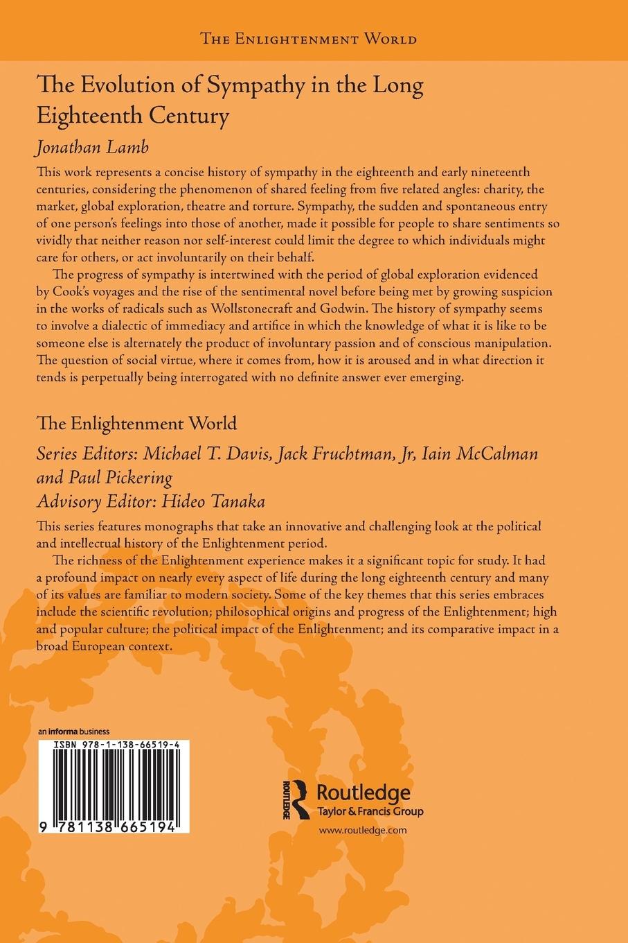 Rückseitencover The Evolution of Sympathy in the Long Eighteenth Century