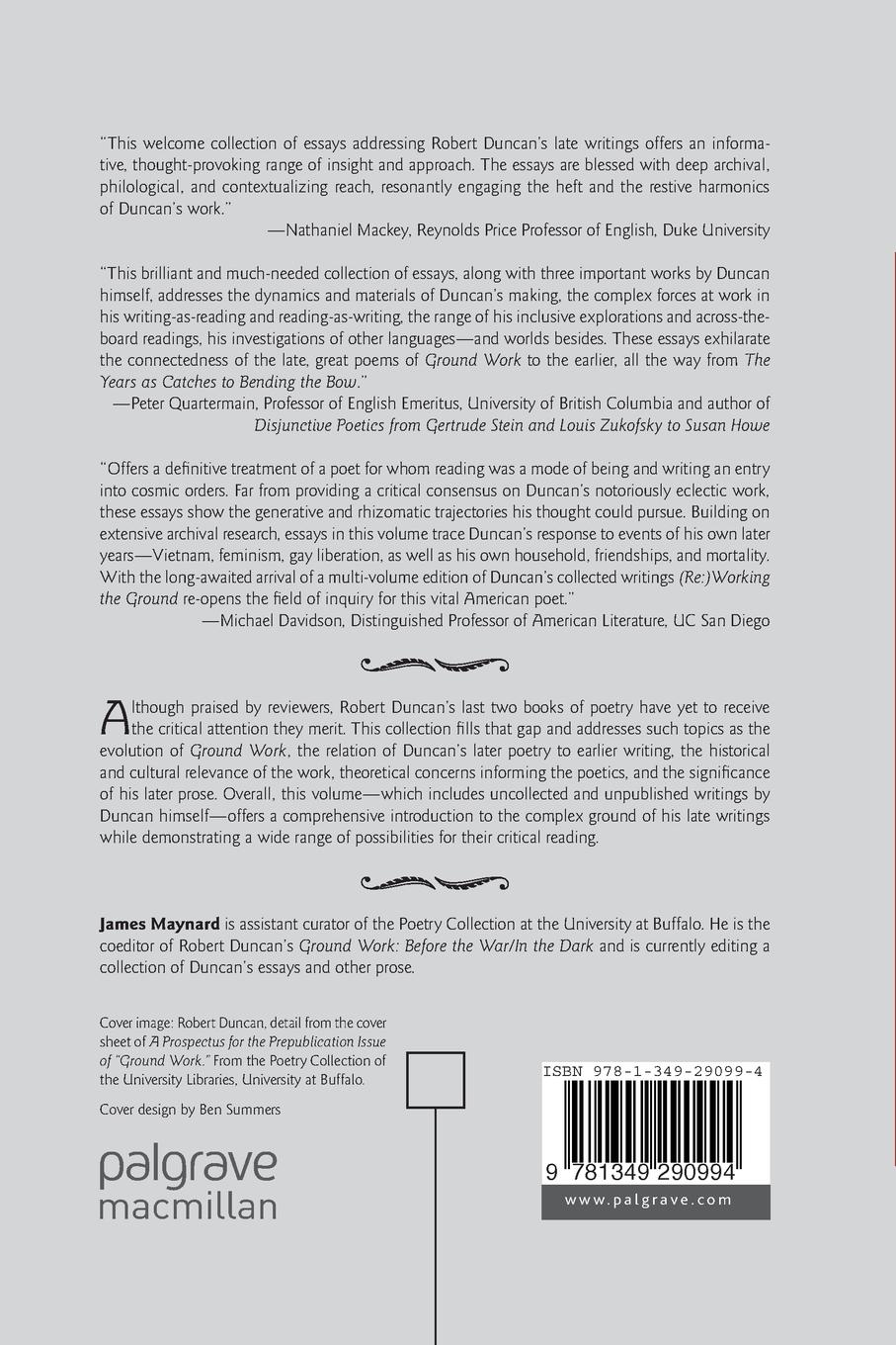 Rückseitencover (Re:)Working the Ground