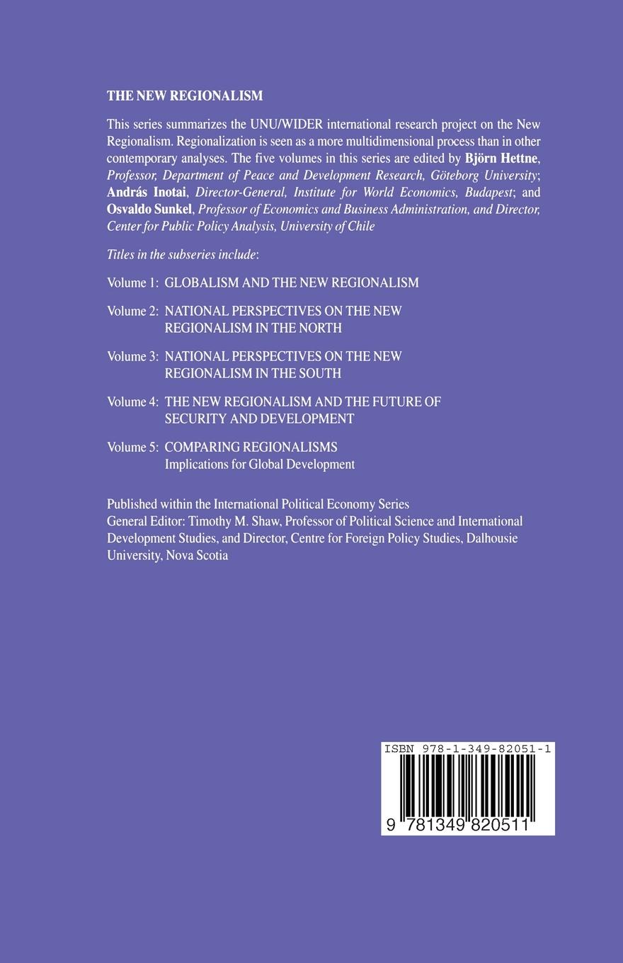 Rückseitencover The New Regionalism and the Future of Security and Development