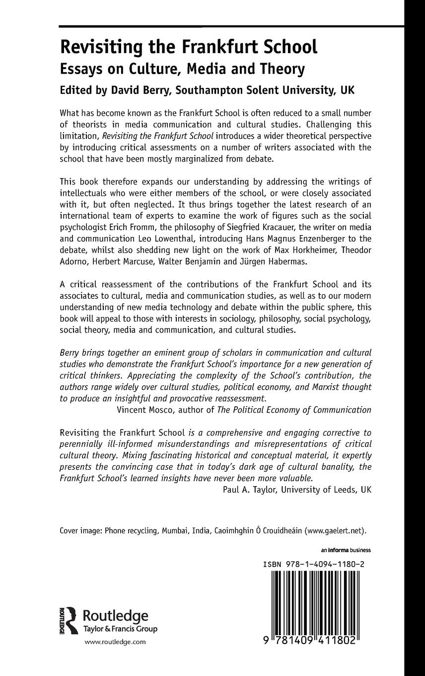 Rückseitencover Revisiting the Frankfurt School