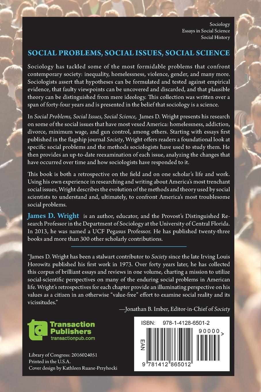 Rückseitencover Social Problems, Social Issues, Social Science
