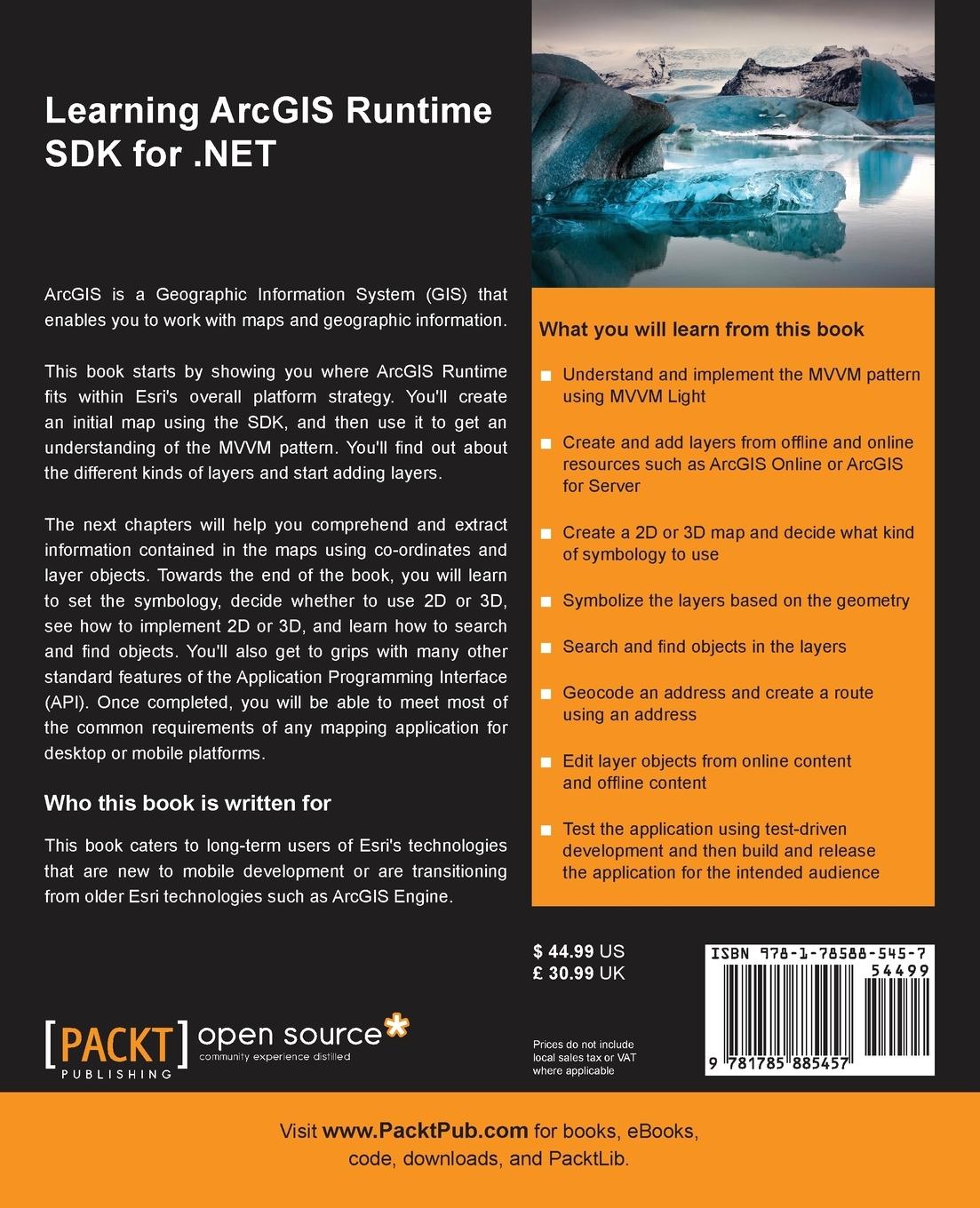 Rückseitencover Learning ArcGIS Runtime SDK for .NET