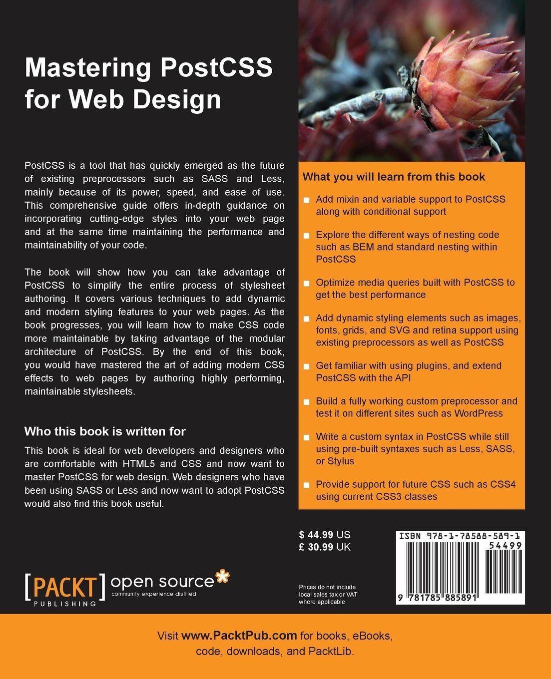 Rückseitencover Mastering PostCSS for Web Design