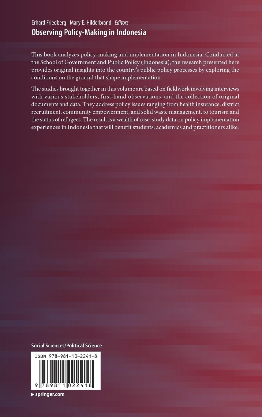 Rückseitencover Observing Policy-Making in Indonesia