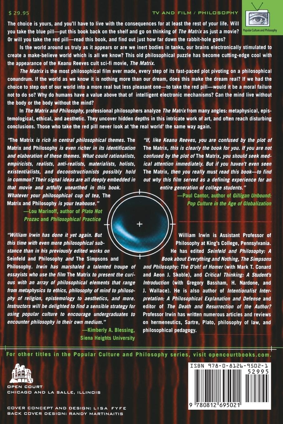 Rückseitencover The Matrix and Philosophy
