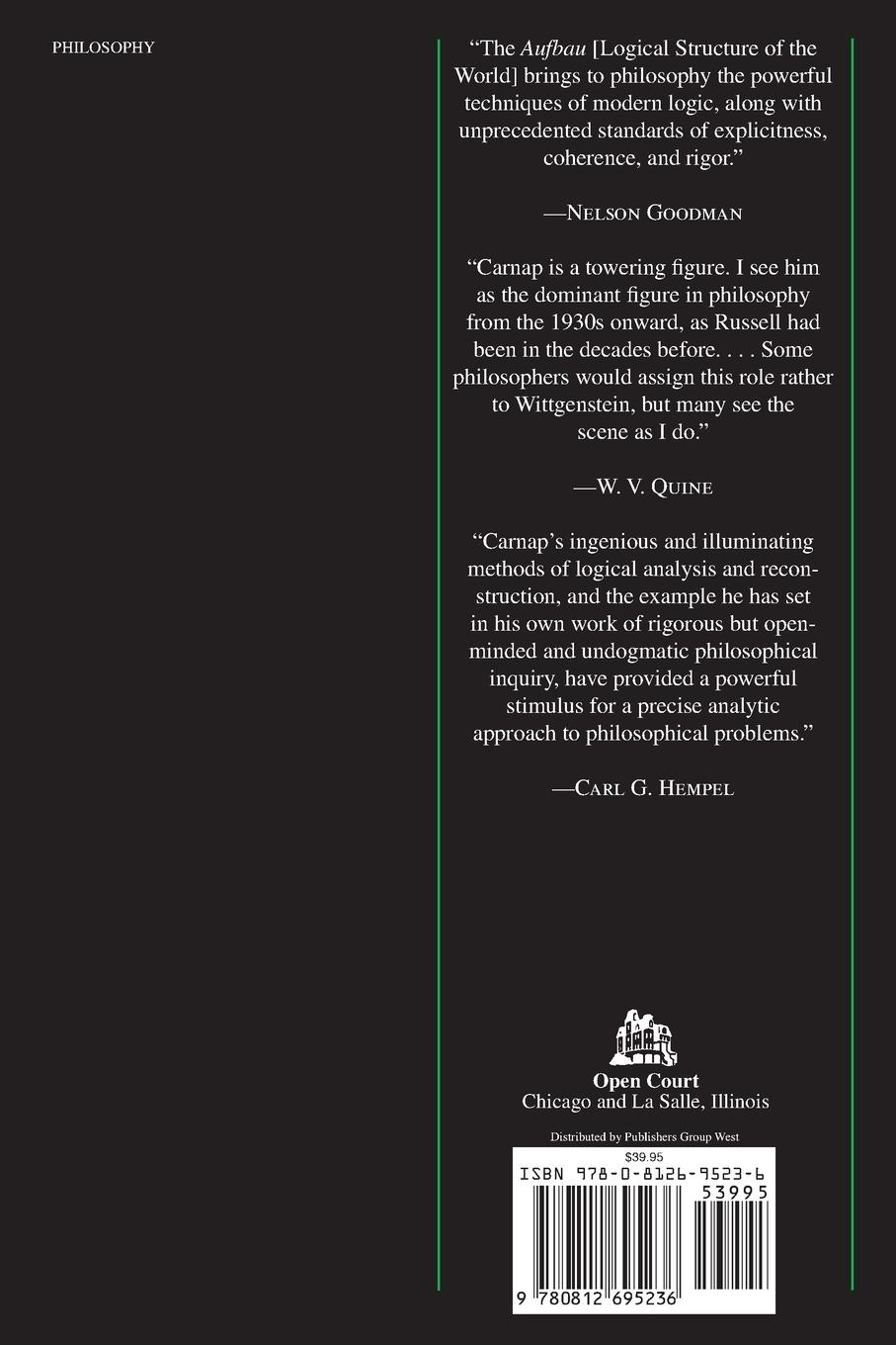 Rückseitencover The Logical Structure of the World and Pseudoproblems in Philosophy