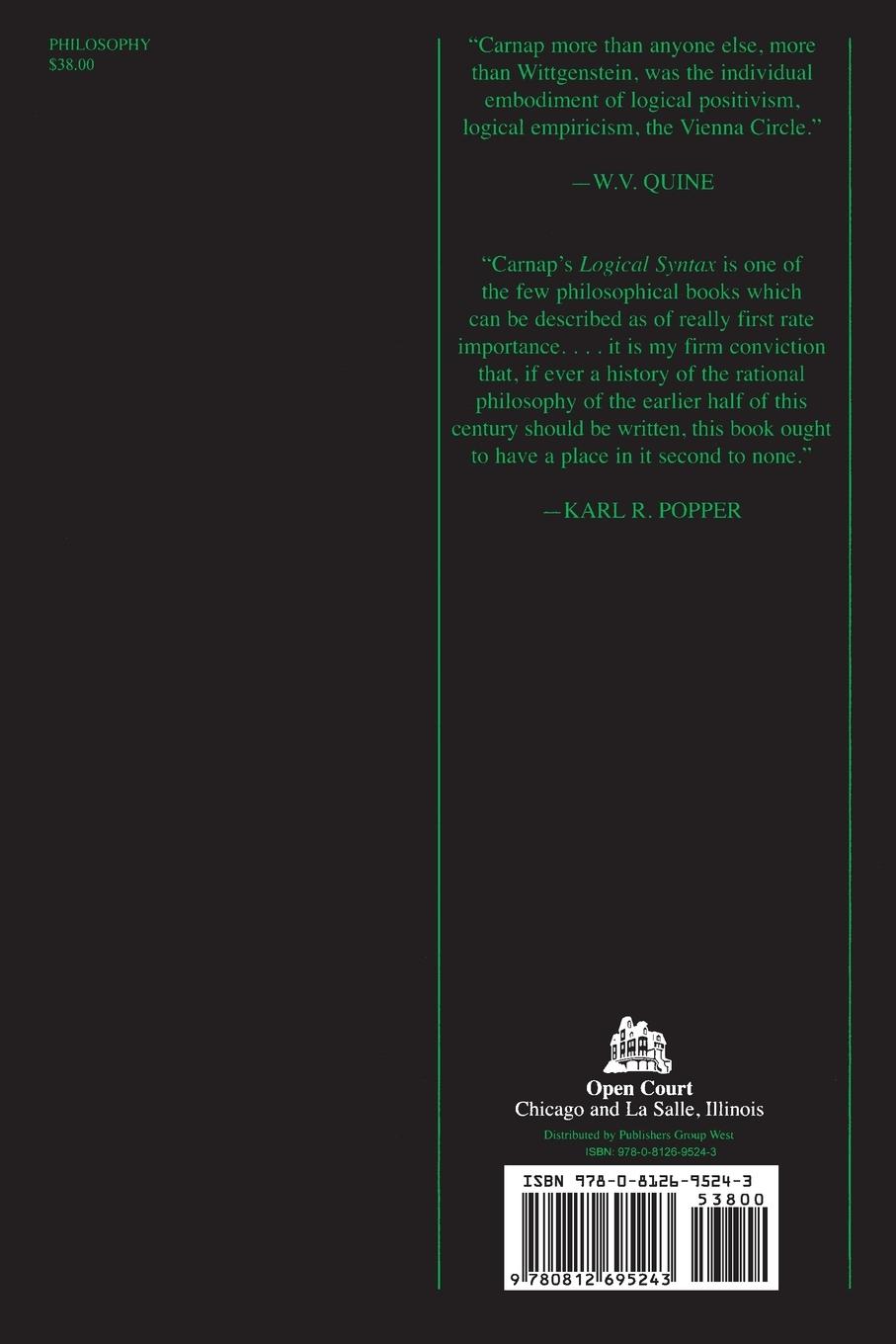 Rückseitencover The Logical Syntax of Language