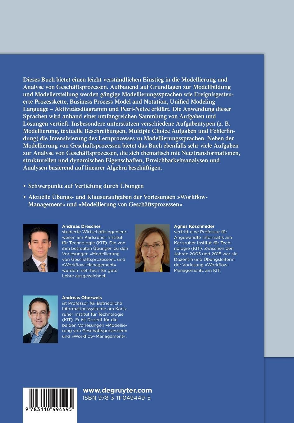 Rückseitencover Modellierung und Analyse von Geschäftsprozessen