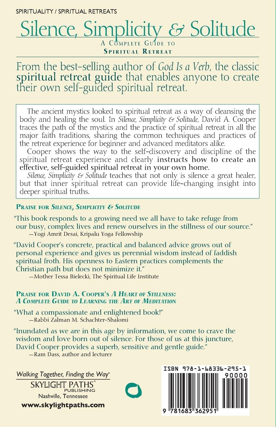 Rückseitencover Silence, Simplicity & Solitude