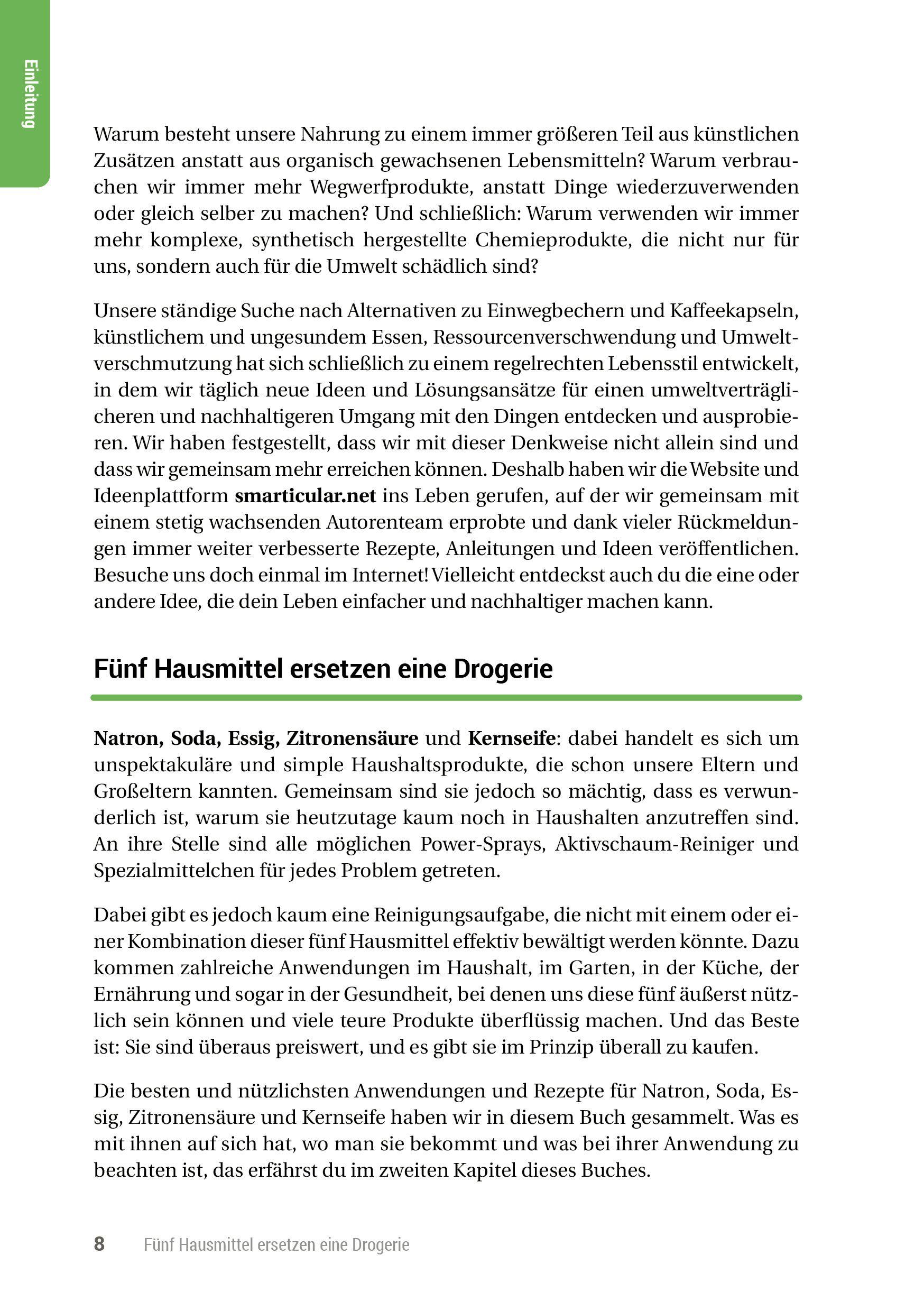 Beispielinhalt (Bild) Fünf Hausmittel ersetzen eine Drogerie