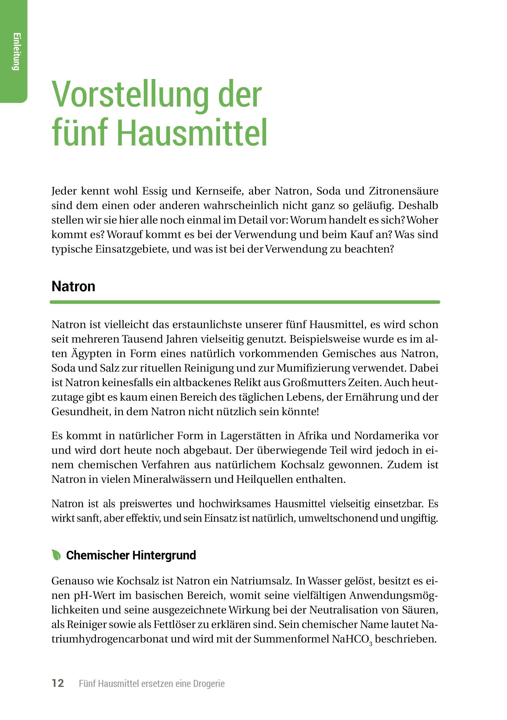 Beispielinhalt (Bild) Fünf Hausmittel ersetzen eine Drogerie