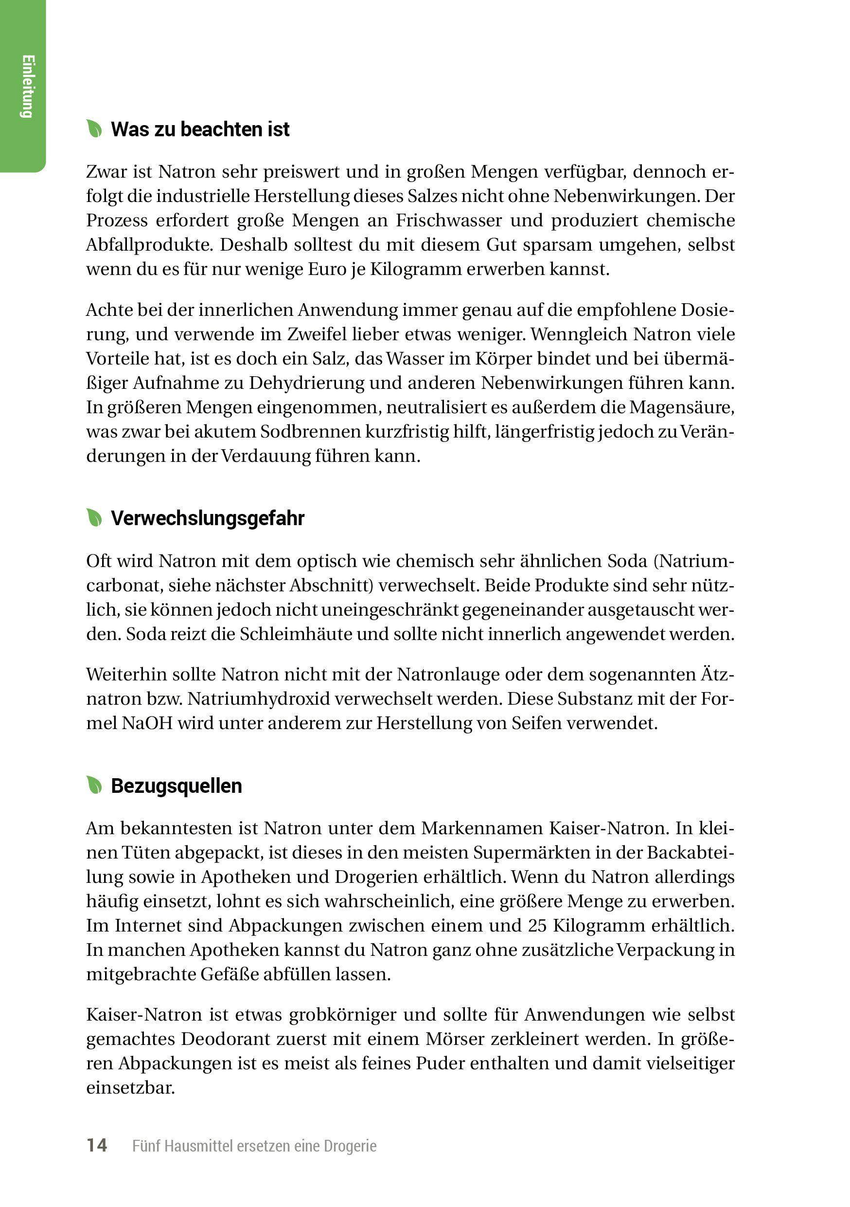 Beispielinhalt (Bild) Fünf Hausmittel ersetzen eine Drogerie