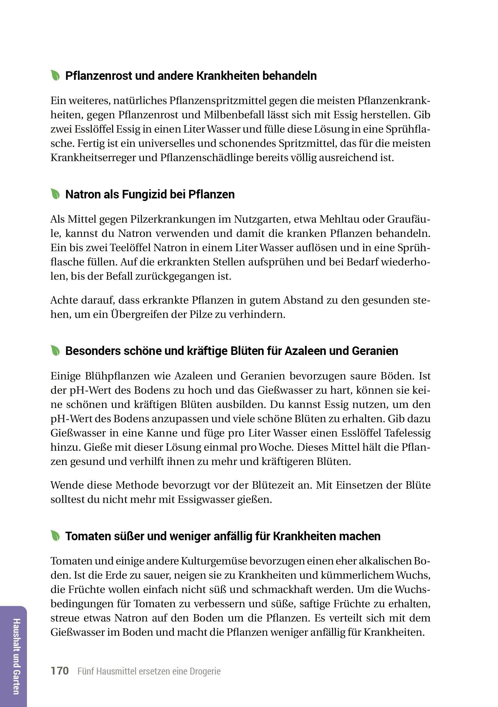 Beispielinhalt (Bild) Fünf Hausmittel ersetzen eine Drogerie