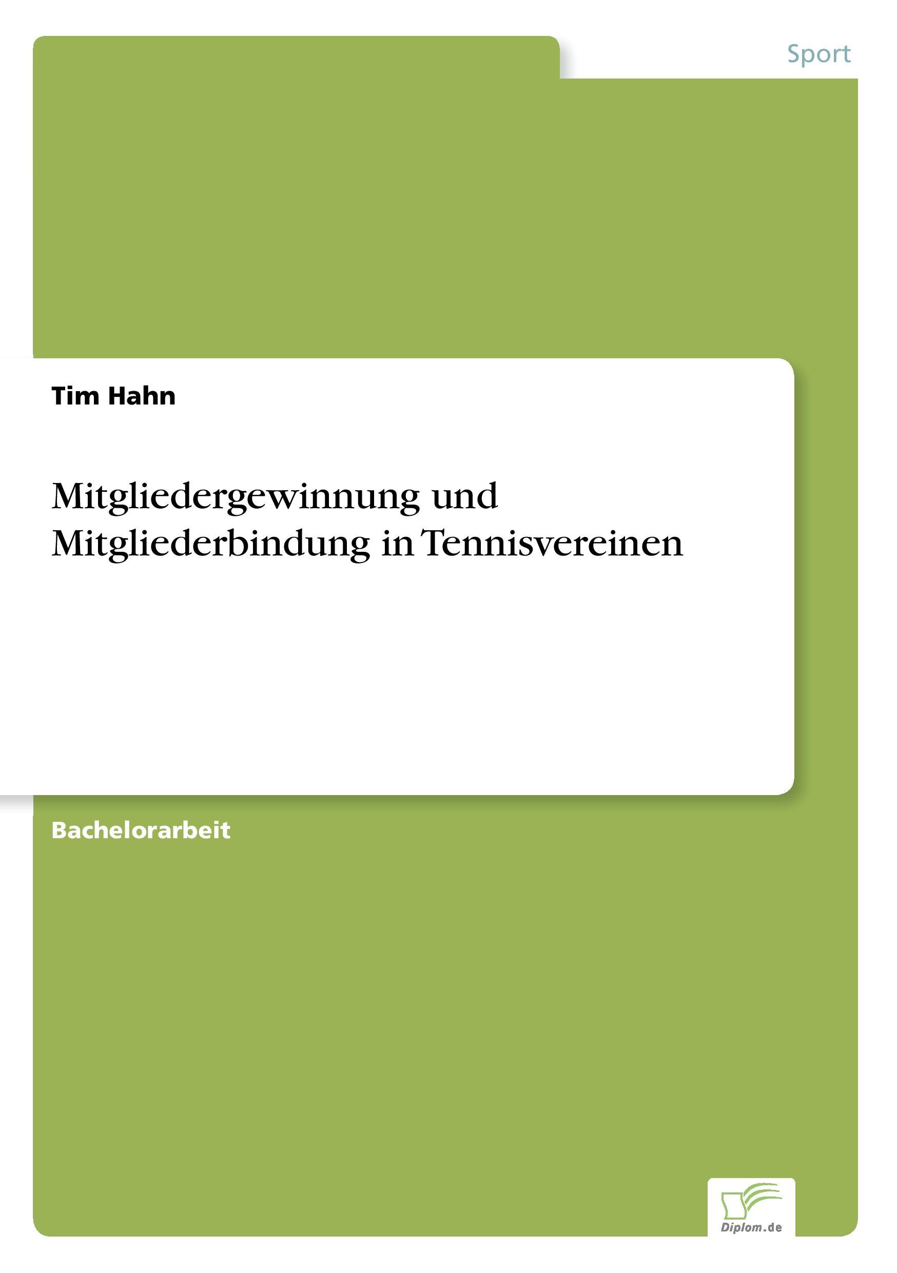 Vorderes Coverbild Mitgliedergewinnung und Mitgliederbindung in Tennisvereinen