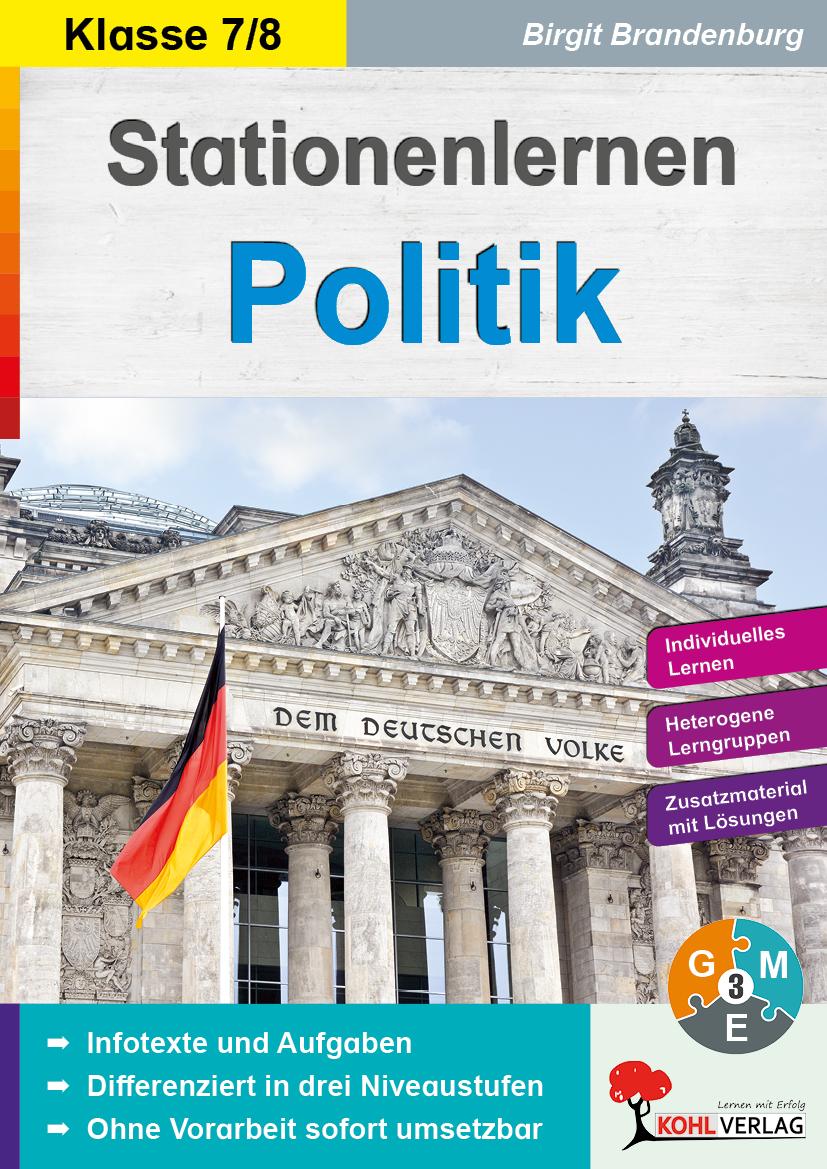 Vorderes Coverbild Stationenlernen Politik / Klasse 7-8