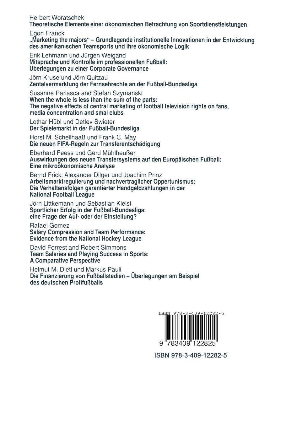 Rückseitencover Sportökonomie