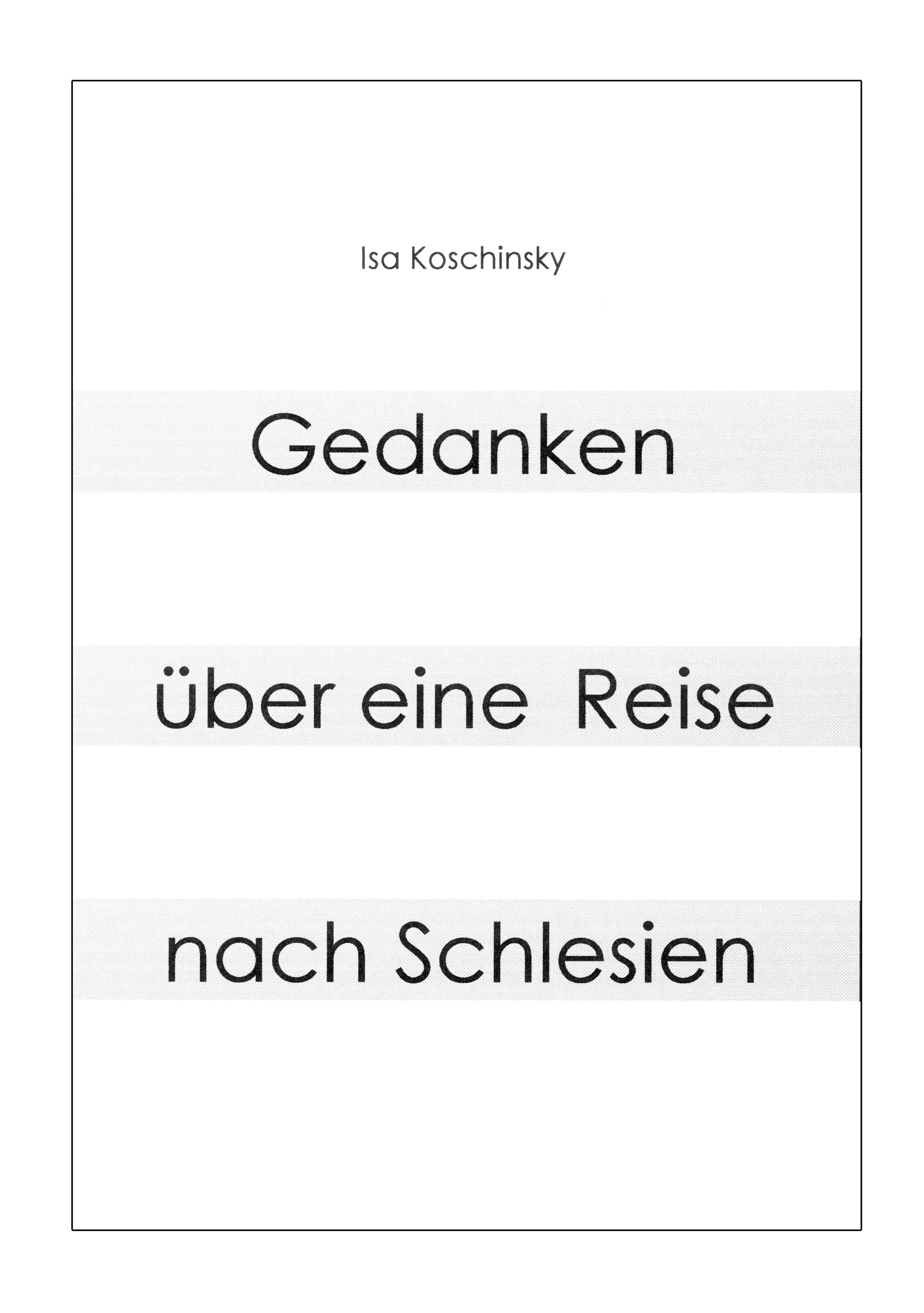 Vorderes Coverbild Gedanken über eine Reise nach Schlesien