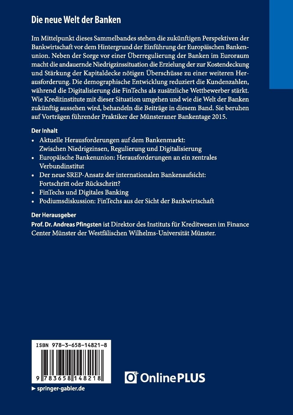 Rückseitencover Die neue Welt der Banken