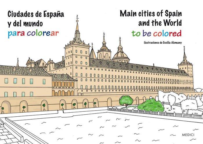 Vorderes Coverbild Ciudades de España y del mundo para colorear = Main cities of Spain and the world to be colored