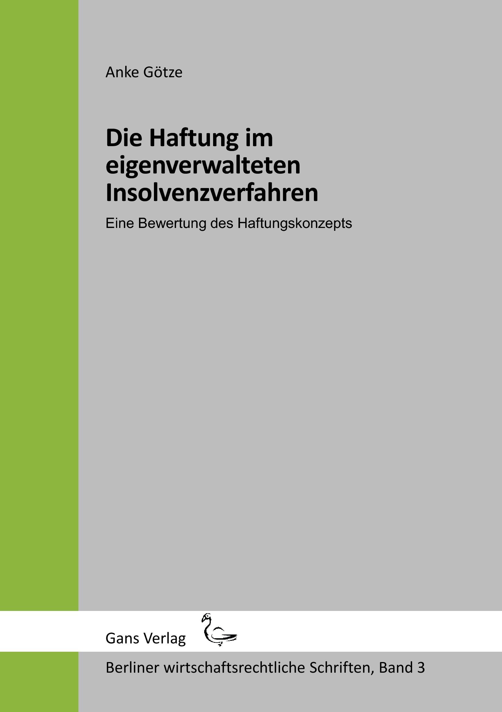 Vorderes Coverbild Die Haftung im eigenverwalteten Insolvenzverfahren